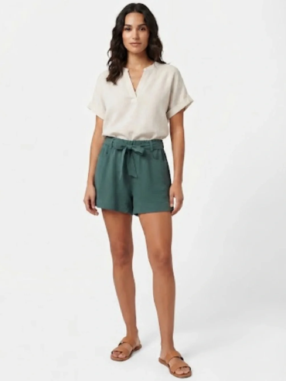 Maison d’ Amelie Belted Shorts